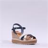 Oh My Sandals Strappy High Wedge - Navy Metallic Combi